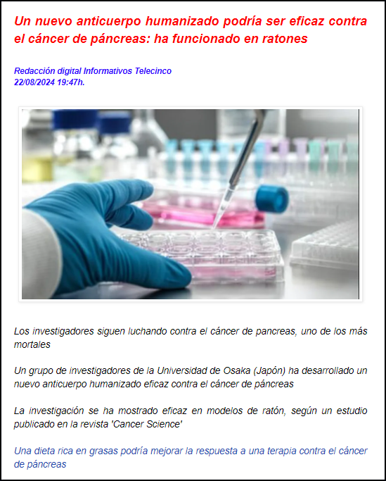  Quiz&aacute;s estemos cerca de la curaci&oacute;n del c&aacute;ncer de p&aacute;ncreas