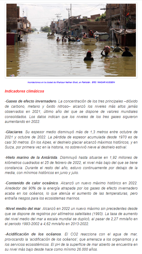&iquest;Caminando hacia el exterminio?: Los indicadores del Cambio Clim&aacute;tico anuncian un avanzado deterioro