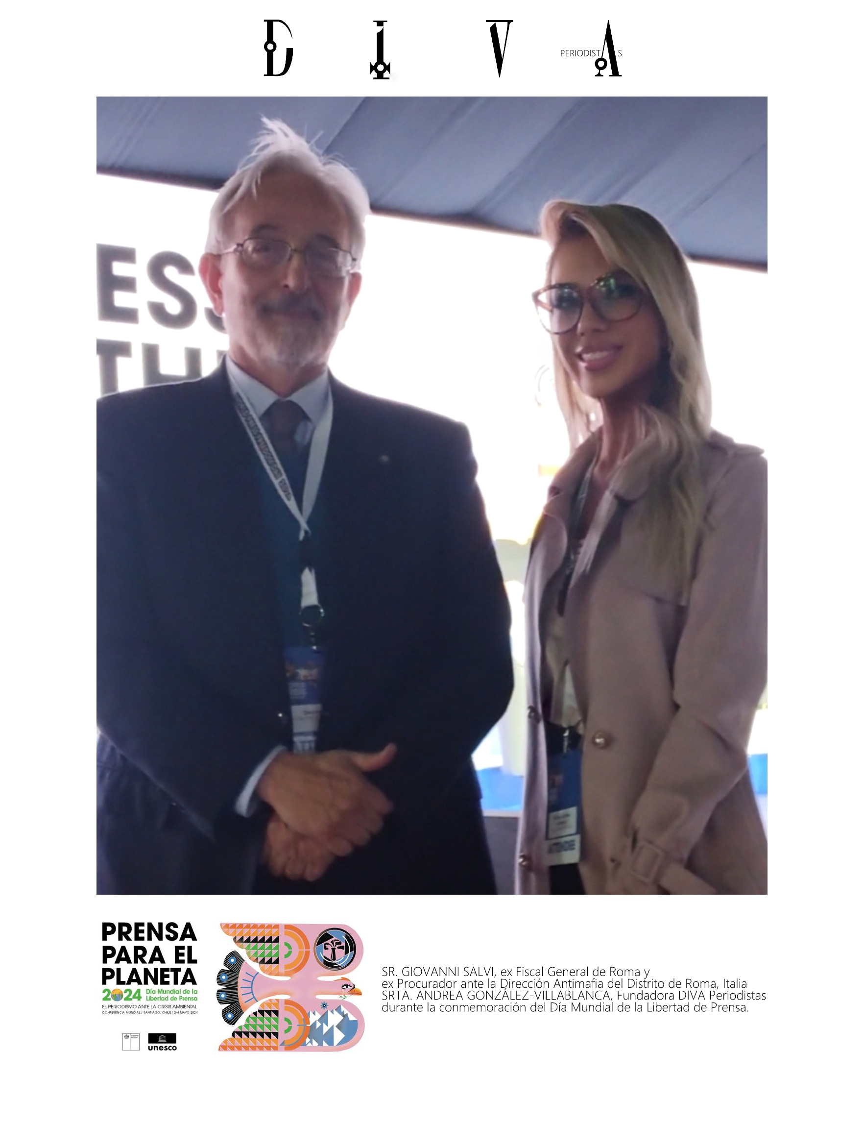 Periodista Andrea Gonz&aacute;lez-Villablanca junto a Fiscal Antimafia italiano, Giovanni Salvi