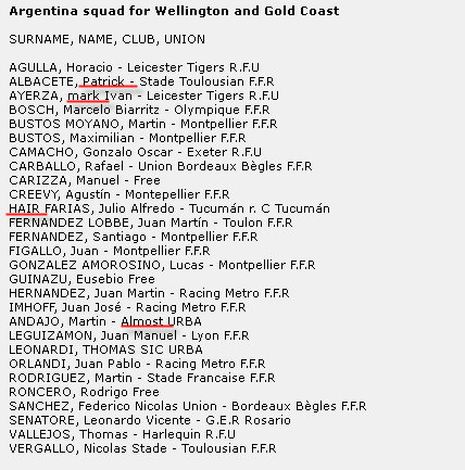 La web de los All Blacks rebautiz&oacute; a los Pumas