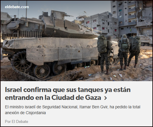 Los tanques israelies ya est&aacute;n entrando en Gaza Ciudad
