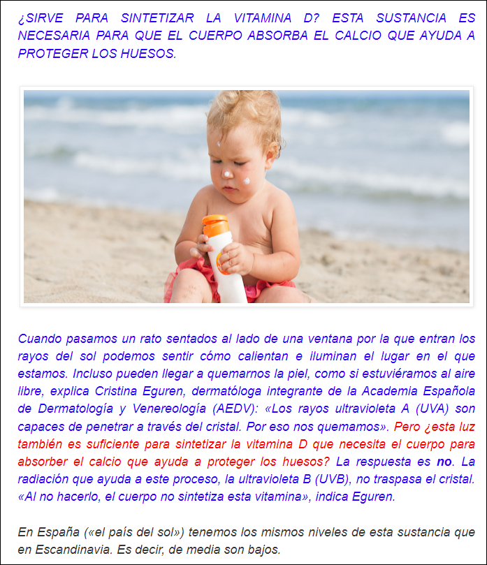 Tomar sol a trav&eacute;s de una ventana, vitamina D, m&eacute;todos protecci&oacute;n solar, virtudes y medios