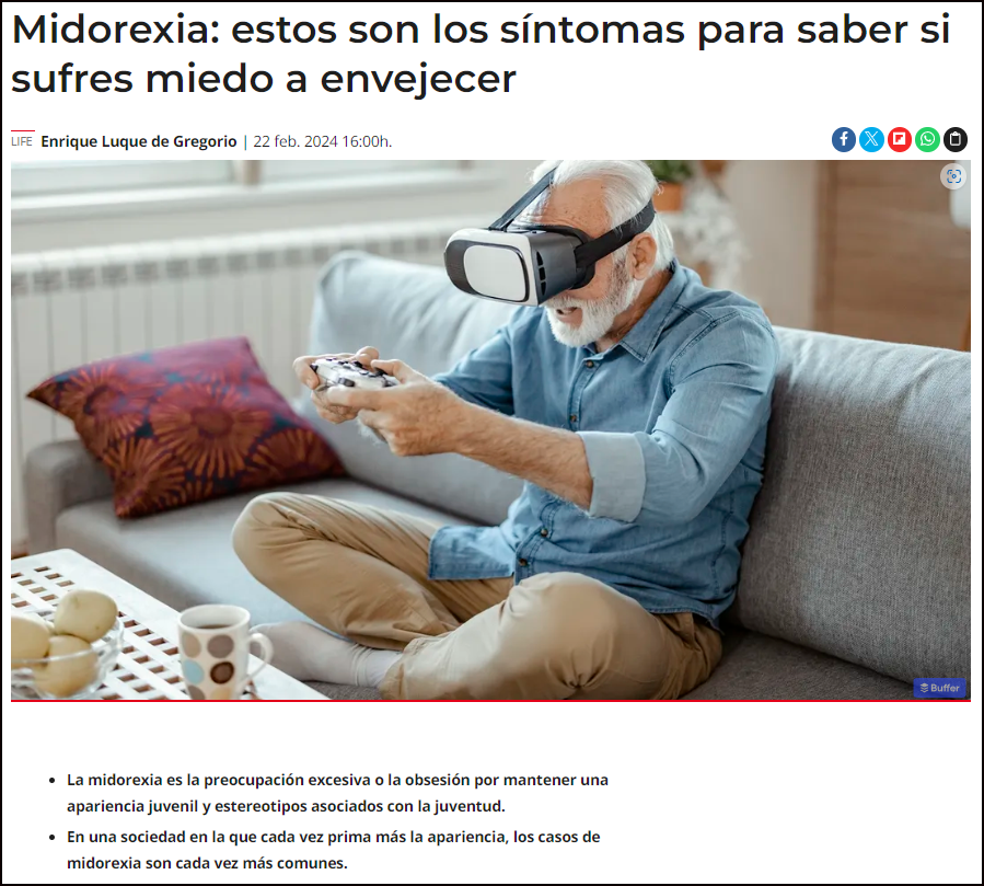  Midorexia o el miedo a envejecer
