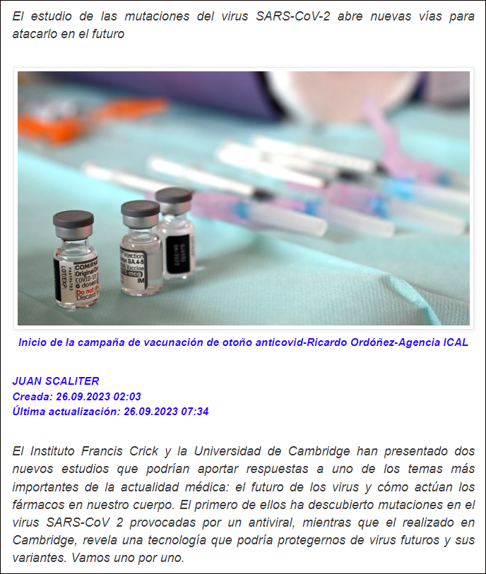  Esperanzador: Nuevos estudios para la curaci&oacute;n y vacunas para la COVID 19 (en desarrollo)