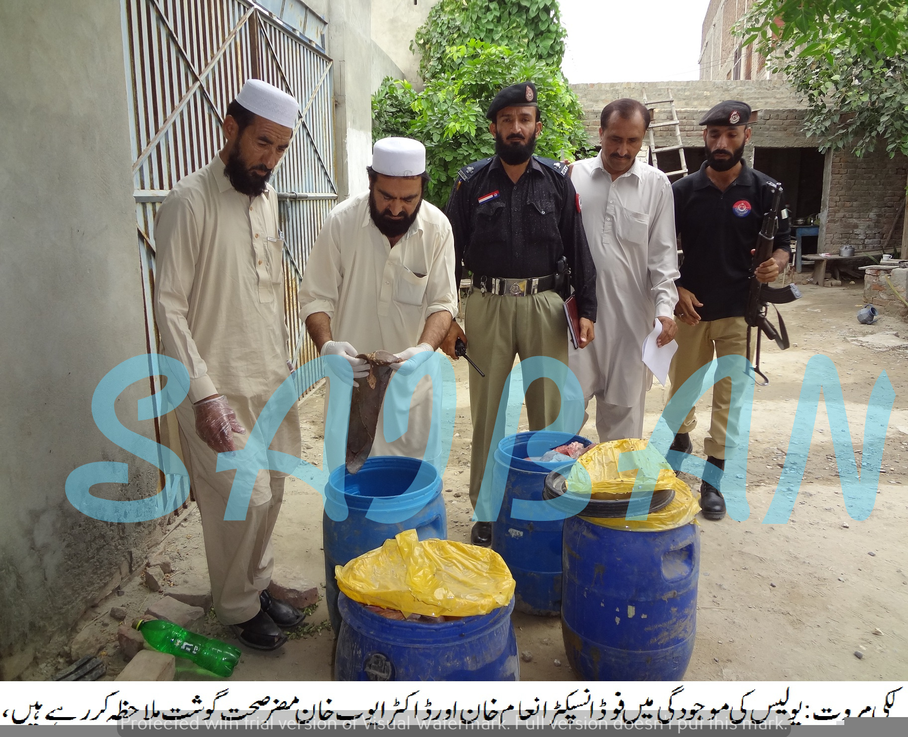 Lakki Marwat: Veterinary Doctor M.Ayub Wazir,Food Inspecter Inam Khan and ASI Saboor Kha During insp