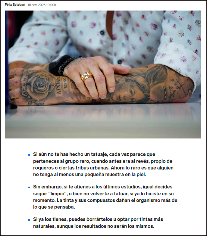  Los tatuajes son un grave peligro para nuestra salud