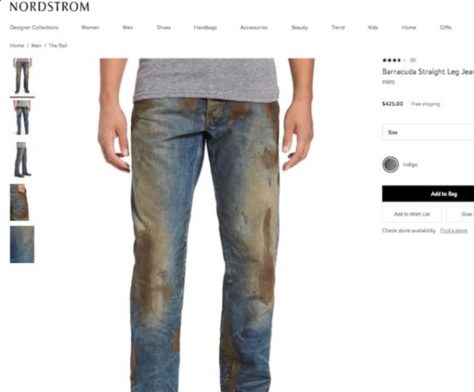 Una marca vende jeans cubiertos en barro a m&aacute;s de 400 d&oacute;lares