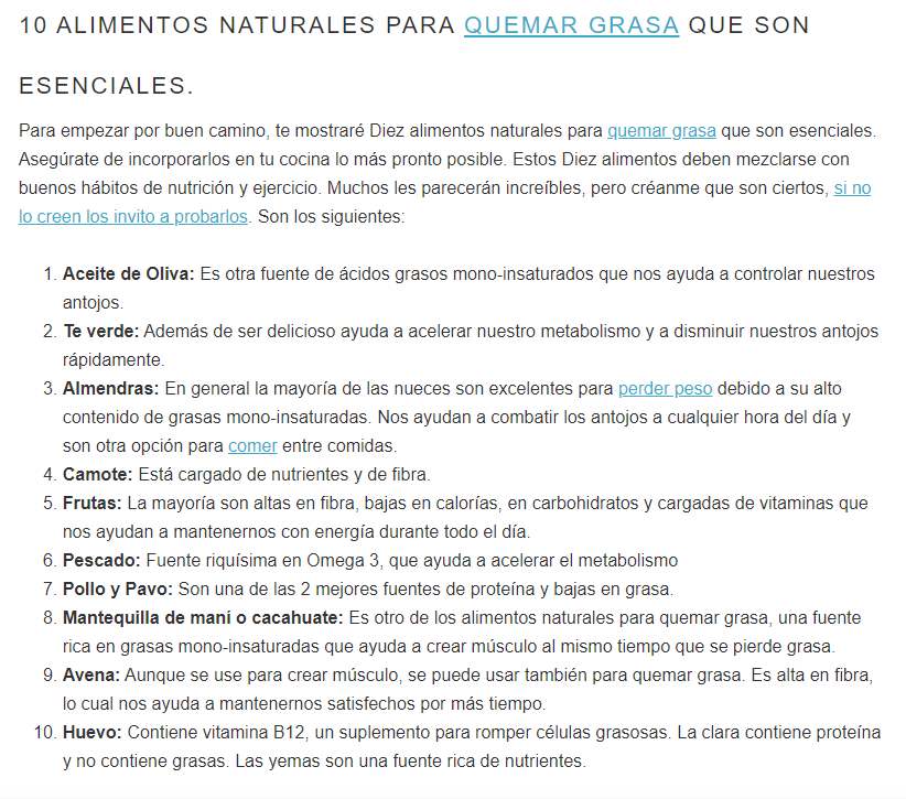 Dieta quema grasas muy efectiva y saludable