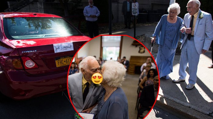 It's never too late to fall in love: two nonagenarian grandparents meet in a gym and get married
