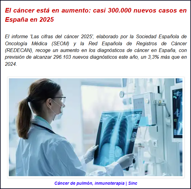  Aumentan los diagn&oacute;sticos de nuevos casos de C&aacute;ncer