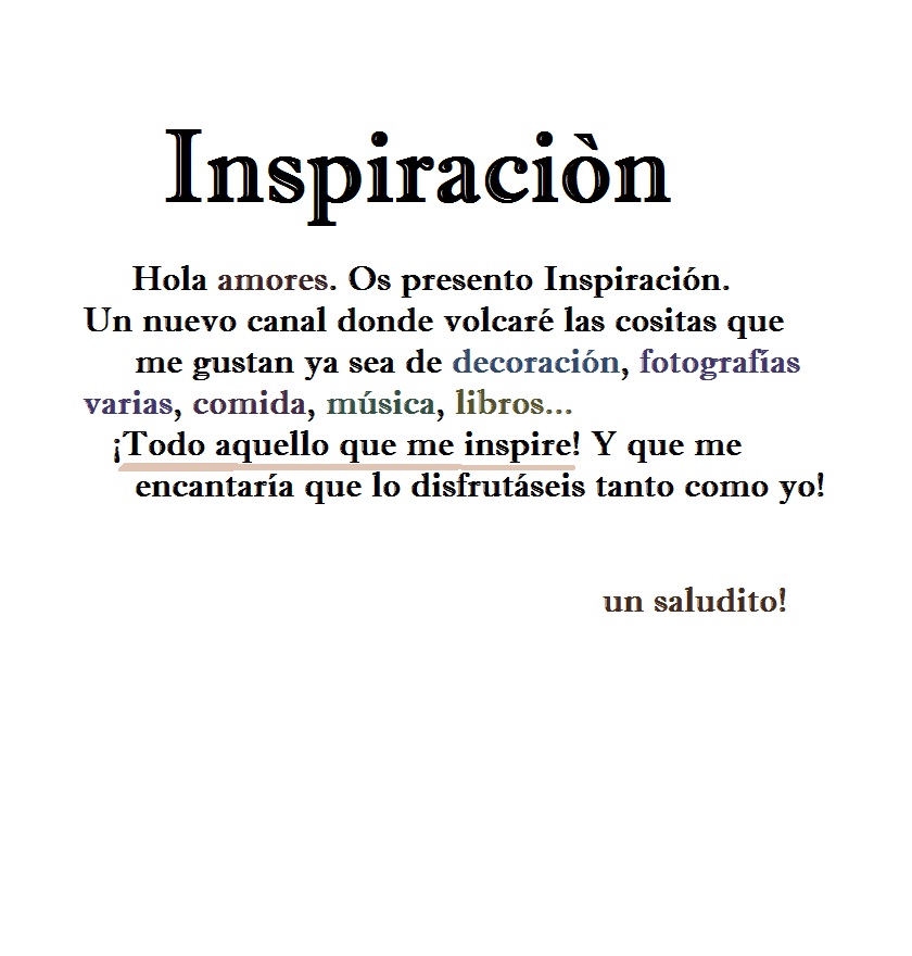 &iquest;Quieres Inspiraci&oacute;n? nuevo canal