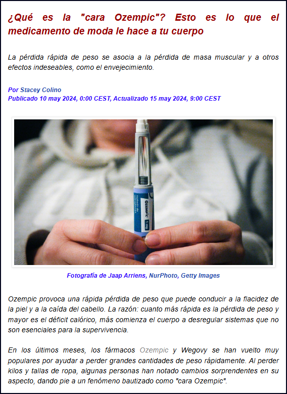  El nuevo producto para adelgazar, OZEMPIC, a estudio