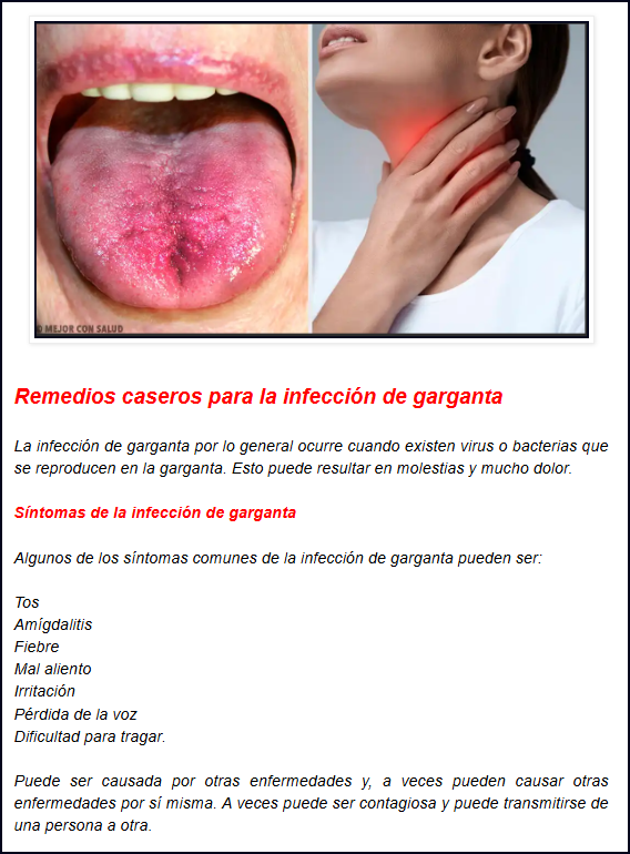  &iquest;Dolor de garganta?: Te dejo unas cuantas soluciones para intentar aliviarlo