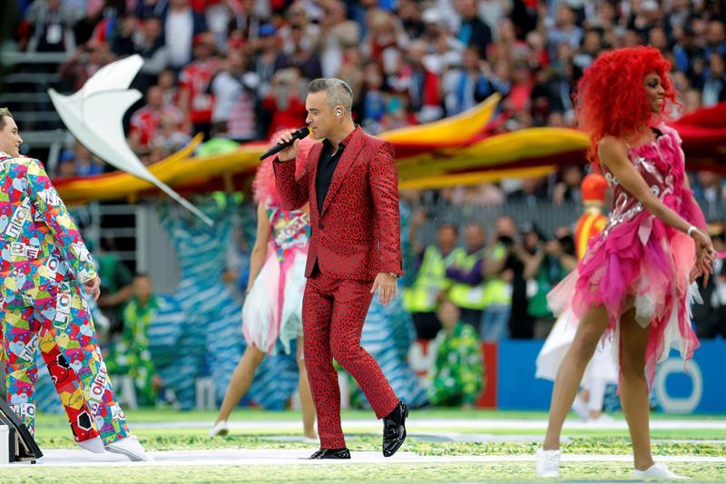 As&iacute; fue el inicio de Rusia 2018: Robbie Williams inaugura mundial con sus canciones m&aacute;s ic&oacute;nicas