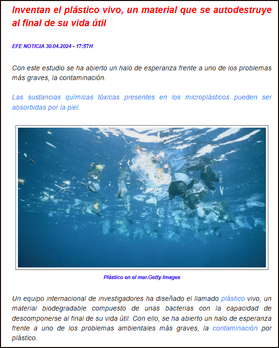  Pl&aacute;stico degradable que se autodestruye al final de su vida &uacute;til