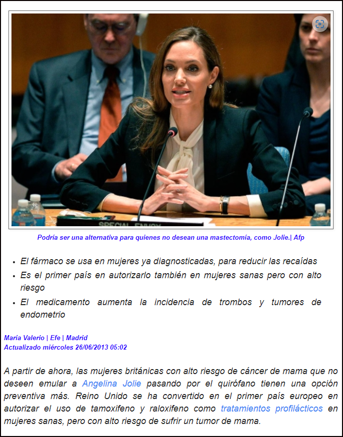 Autorizado en Reino Unido el tamoxifeno prevenir el c&aacute;ncer d mama: &iquest;Soluci&oacute;n o incremento d riesgos?
