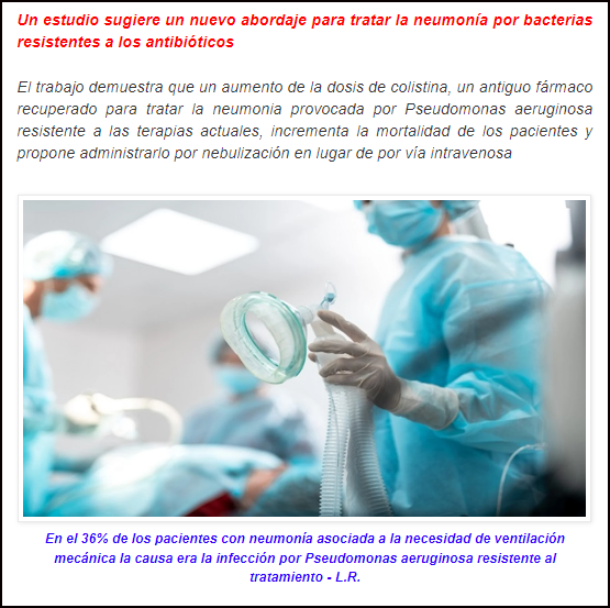 Nuevo abordaje para las neumon&iacute;as por bacterias resistentes a los antibi&oacute;ticos
