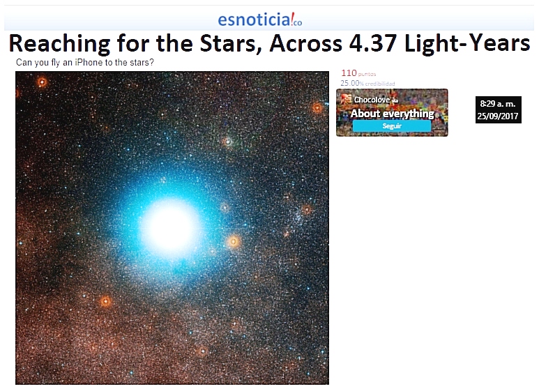 Alcanzando las estrellas, a trav&eacute;s de 4.37 a&ntilde;os luz (traducci&oacute;n)