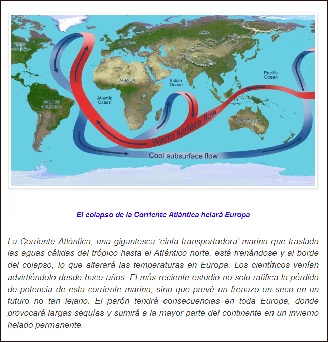 Nueva advertencia: El colapso de la Corriente Atl&aacute;ntica helar&aacute; Europa