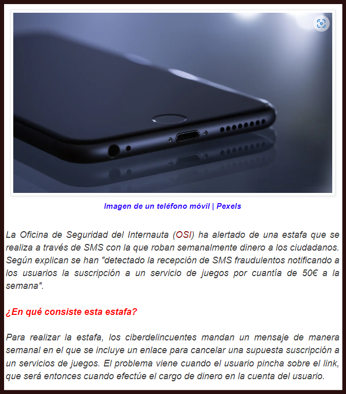  Alerta de estafa: utilizan este SMS para robarte 50 euros cada semana