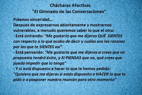 Ch&aacute;charas Afectivas "El Gimnasio de las conversaciones"