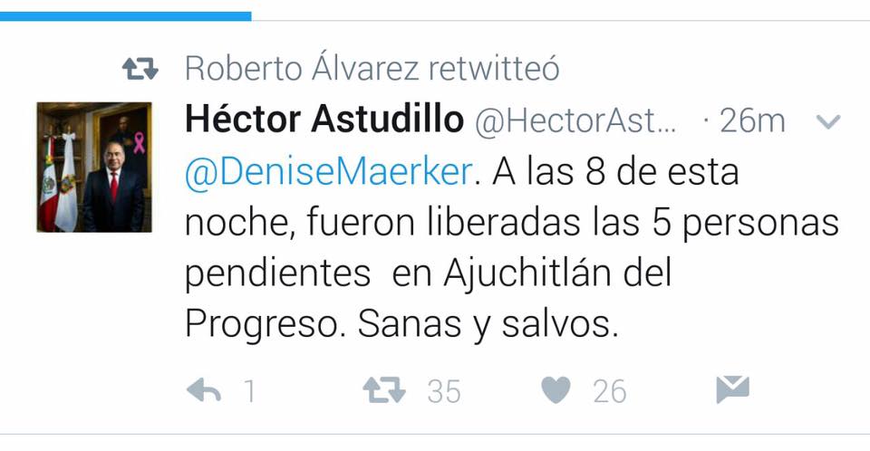 Los Tequileros liberaron a cinco de los diez secuestrados de San Jer&oacute;nimo, El Grande, municipio de A