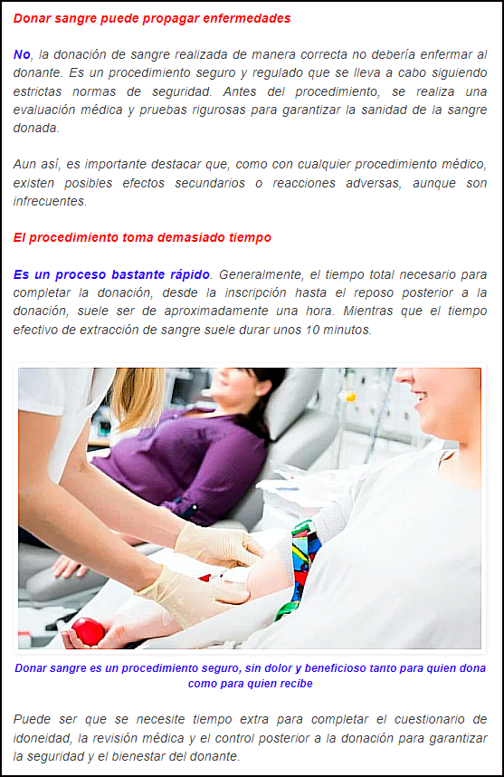 Donar sangre es un acto seguro y altruista. Desacreditamos los mitos que rodean a este noble gesto