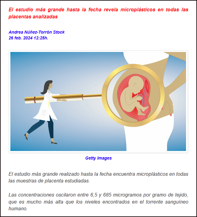  Los micropl&aacute;sticos ya est&aacute;n en todas las placentas humanas: &iquest;Un suicidio silencioso?