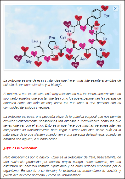  La Oxitocina y la importancia de su existencia en la felicidad de nuestras vidas