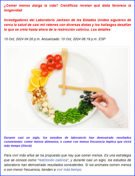  Comer menos adelgaza la vida: Eso no es una afirmaci&oacute;n, es una pregunta. 