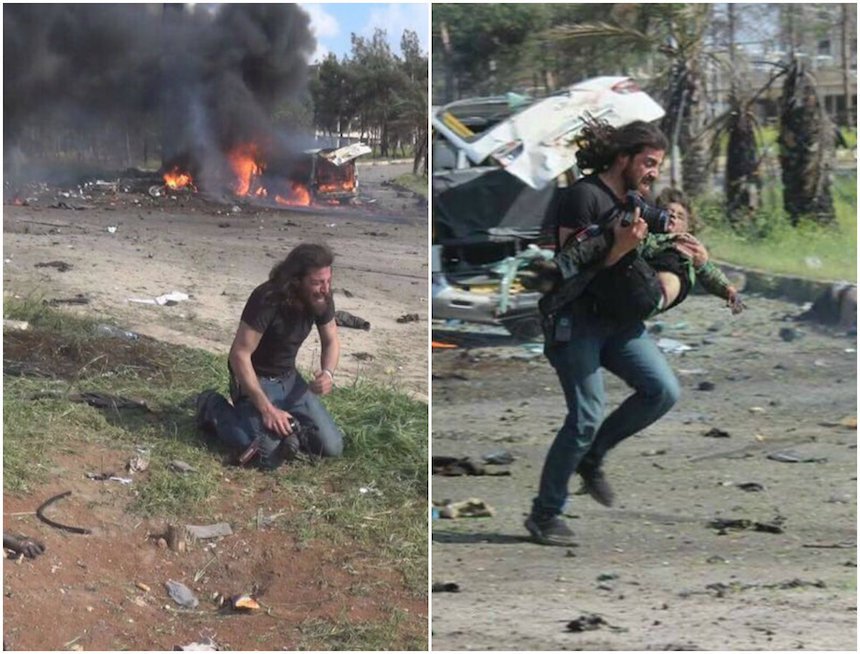 La historia del fot&oacute;grafo que dej&oacute; su c&aacute;mara y trat&oacute; de salvar a un ni&ntilde;o en Siria