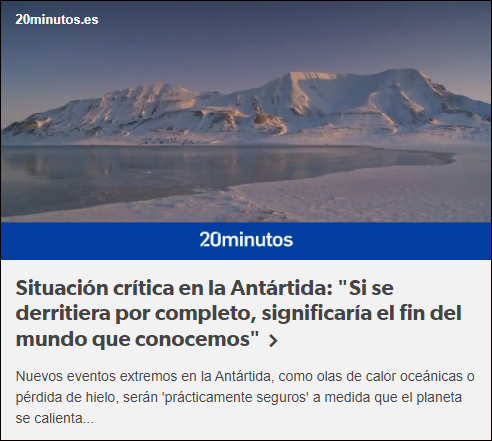  Situaci&oacute;n cr&iacute;tica en la Ant&aacute;rtida: "Si se derritiera por completo, significar&iacute;a el fin del mundo" 