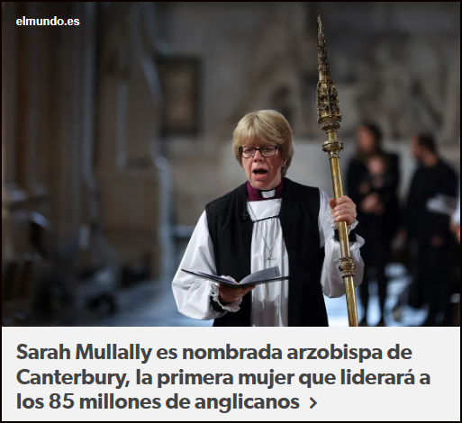 Sarah Mullally nombrada arzobispa de Canterbury,  la primera mujer en liderar la Iglesia Anglicana
