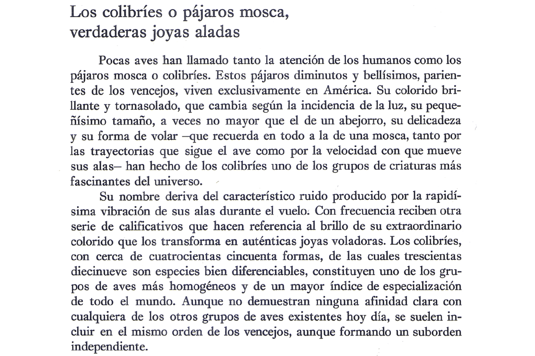 &iquest;DE QU&Eacute; Y C&Oacute;MO SE ALIMENTAN LOS COLIBR&Iacute;ES?