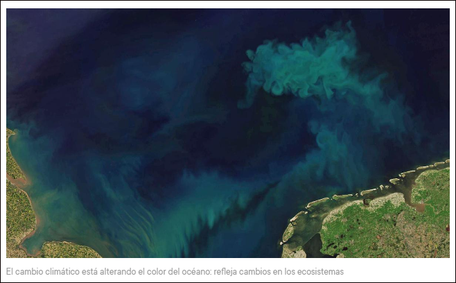  El color del oc&eacute;ano cada vez m&aacute;s verde por el Cambio Clim&aacute;tico