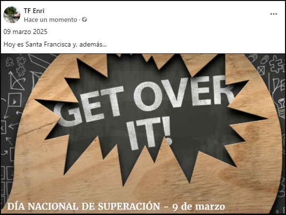 Santa Francisca y d&iacute;a de "Superaci&oacute;n"