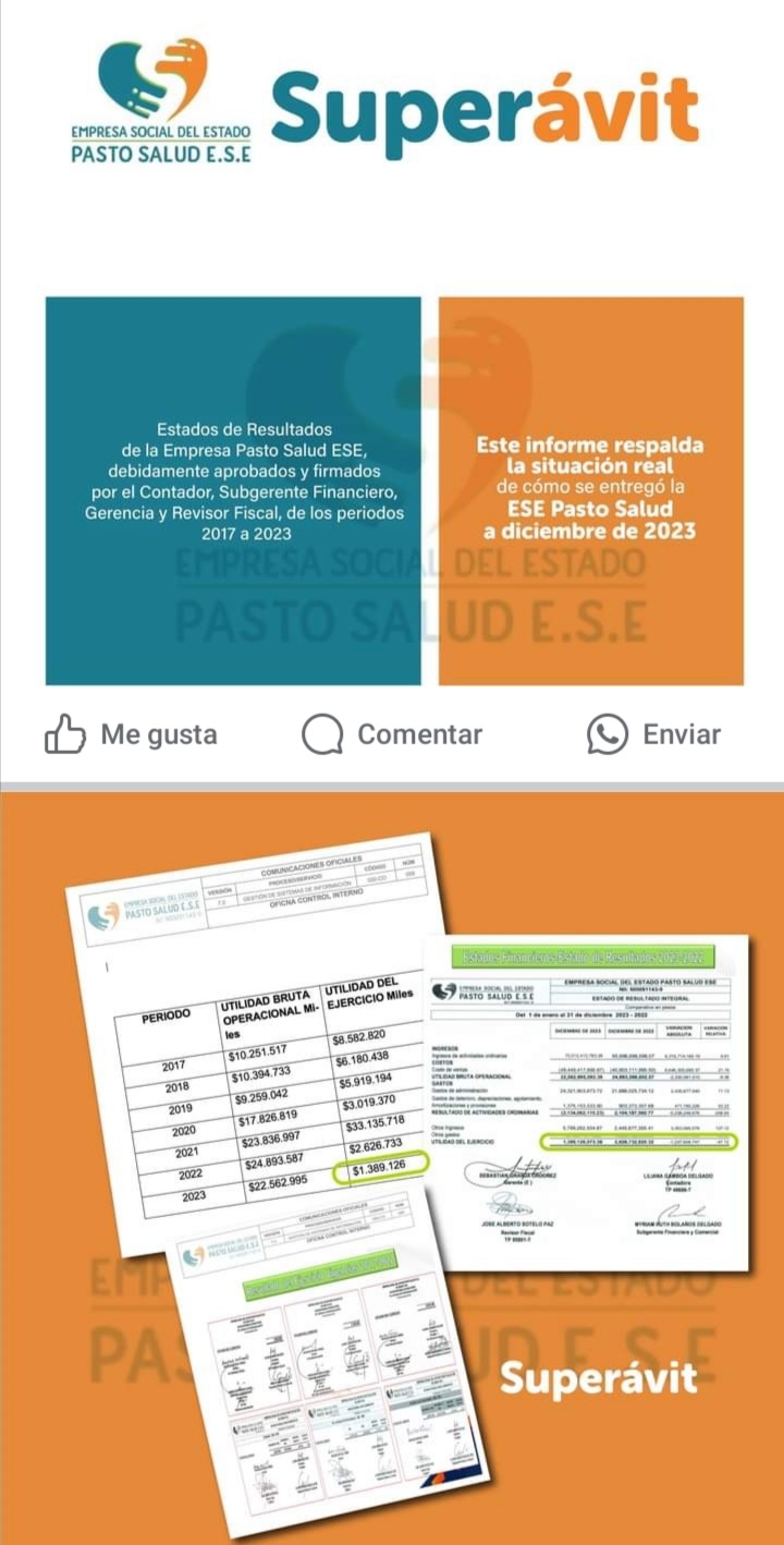 LOS DESACIERTOS Y DESPROP&Oacute;SITOS DE PASTO SALUD E. S. E  
