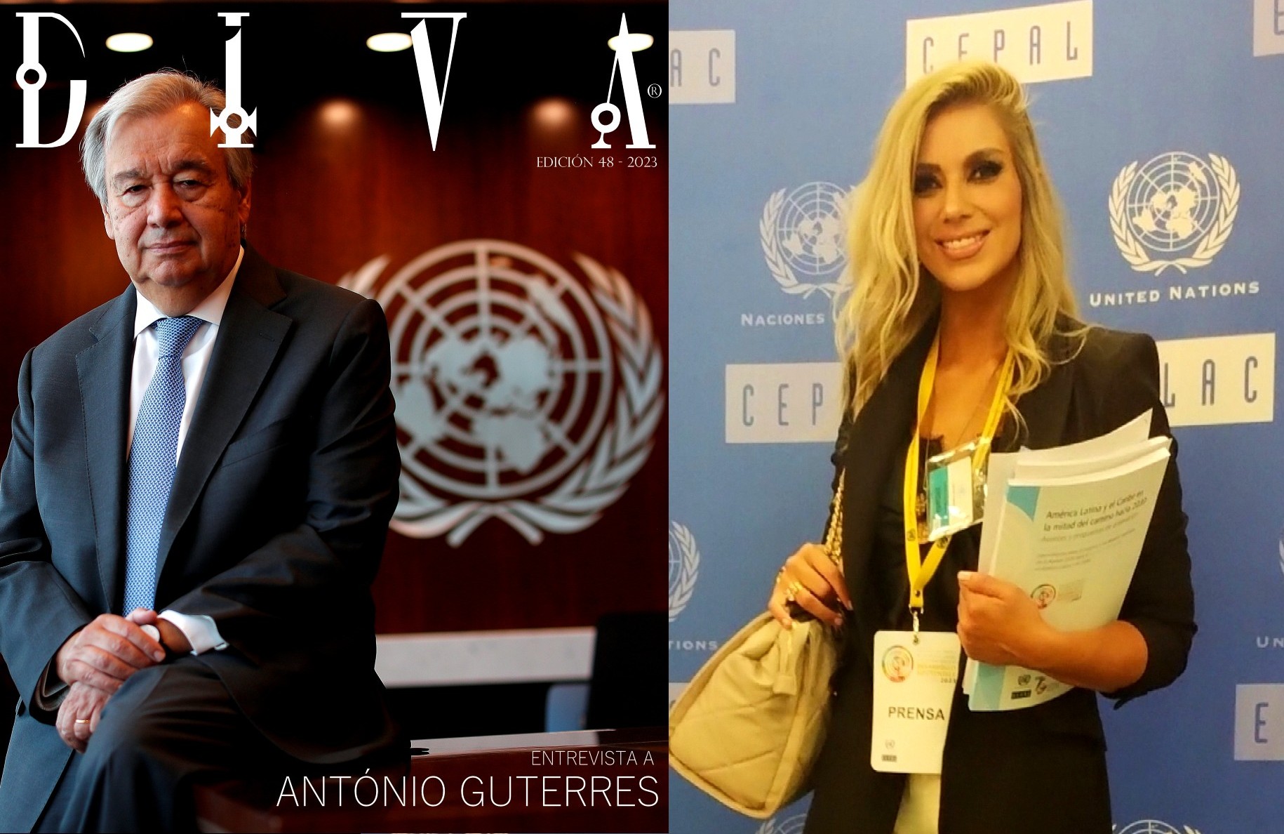 Periodista Andrea Gonz&aacute;lez-Villablanca entrevista al Secretario General de las Naciones Unidas