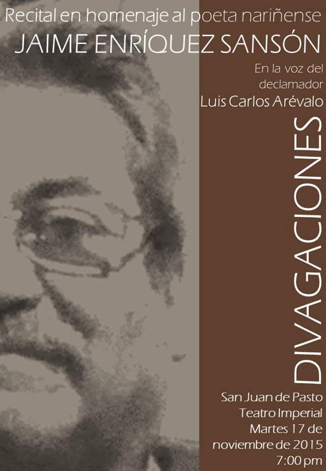 Homenaje al periodista, poeta y escritor Nari&ntilde;ense JAIME ENR&Iacute;QUEZ SANS&Oacute;N