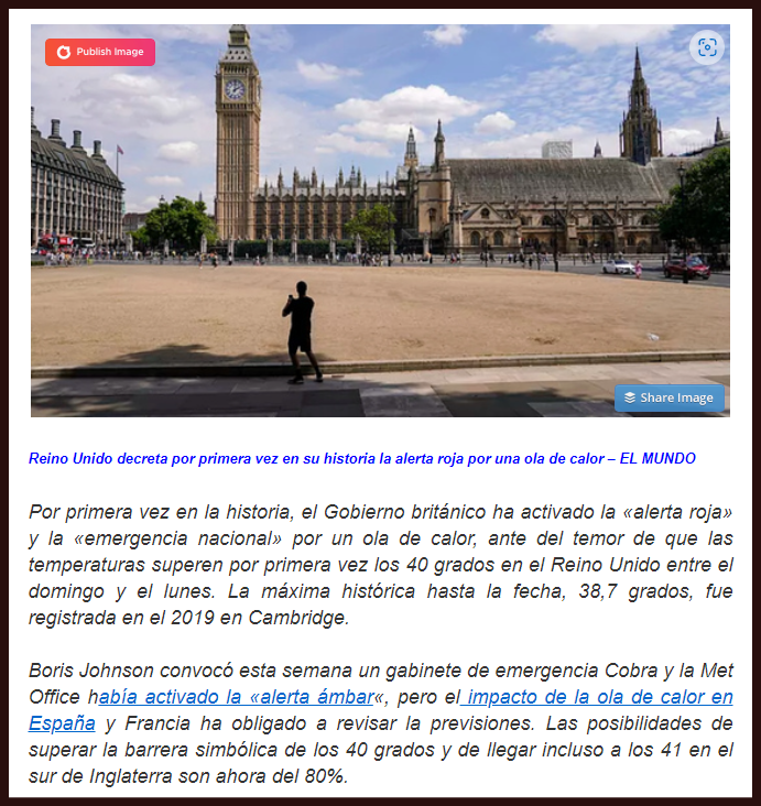  M&aacute;s s&iacute;ntomas: Reino Unido decreta por primera vez en su historia la alerta roja por una ola d calor