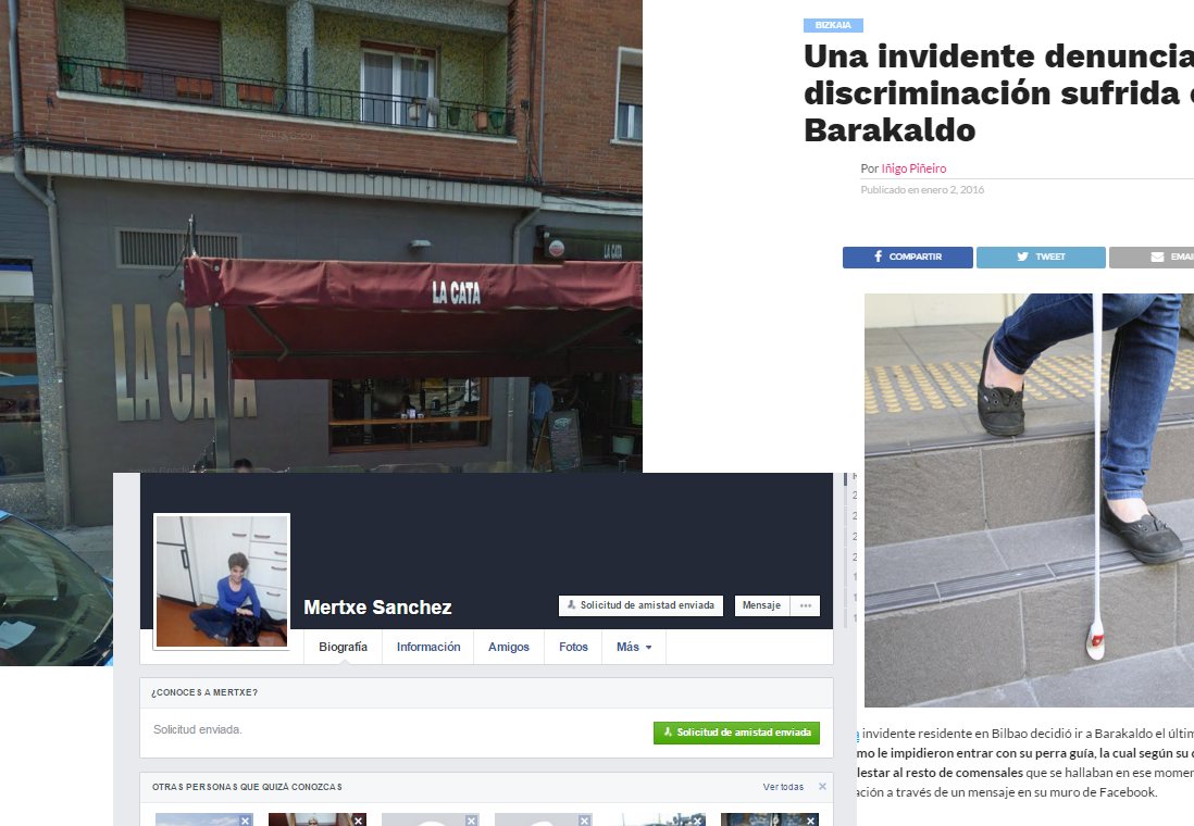 &iexcl;&iexcl; OJITO CON ESTAS COSAS &iexcl;&iexcl; : " UN PERIODISTA , UN LOCAL DE HOSTELER&Iacute;A Y UNA INVIDENTE CON SU PERRO 