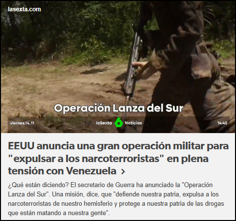 EEUU anuncia gran operaci&oacute;n militar para expulsar a narcoterroristas en plena tensi&oacute;n con Venezuela