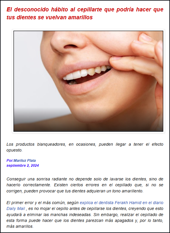  Cepillarte mal o muy mal los dientes puede perjudicarlos seriamente