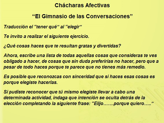Ch&aacute;charas Afectivas "El Gimnasio de las conversaciones"