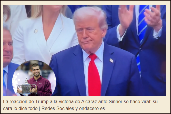 Trump ante la victoria de Alcaraz: Su cara lo dice todo