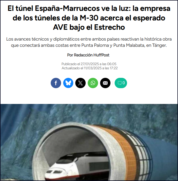 T&uacute;nel Espa&ntilde;a-Marruecos 2030/2040