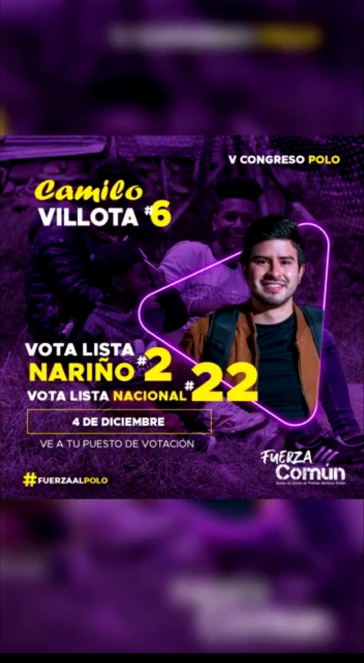 Camilo Ernesto Villota Pantoja, testimonio de juventud y lucha. 
