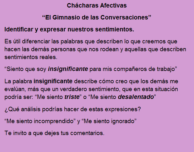 Ch&aacute;charas Afectivas