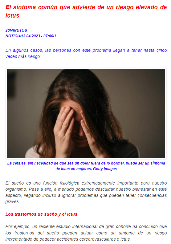 Si tienes problemas con el sue&ntilde;o, cuidado, eres candidato/a a sufrir patolog&iacute;as cerebrovasculares
